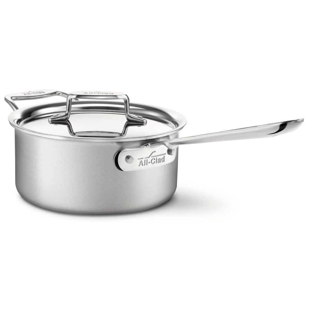 All Clad D5 Brushed Stainless Sauce Pan (with Lid & Loop) - 3 Qt All Clad D5 Stainless Steel Saucepan 3 Qt